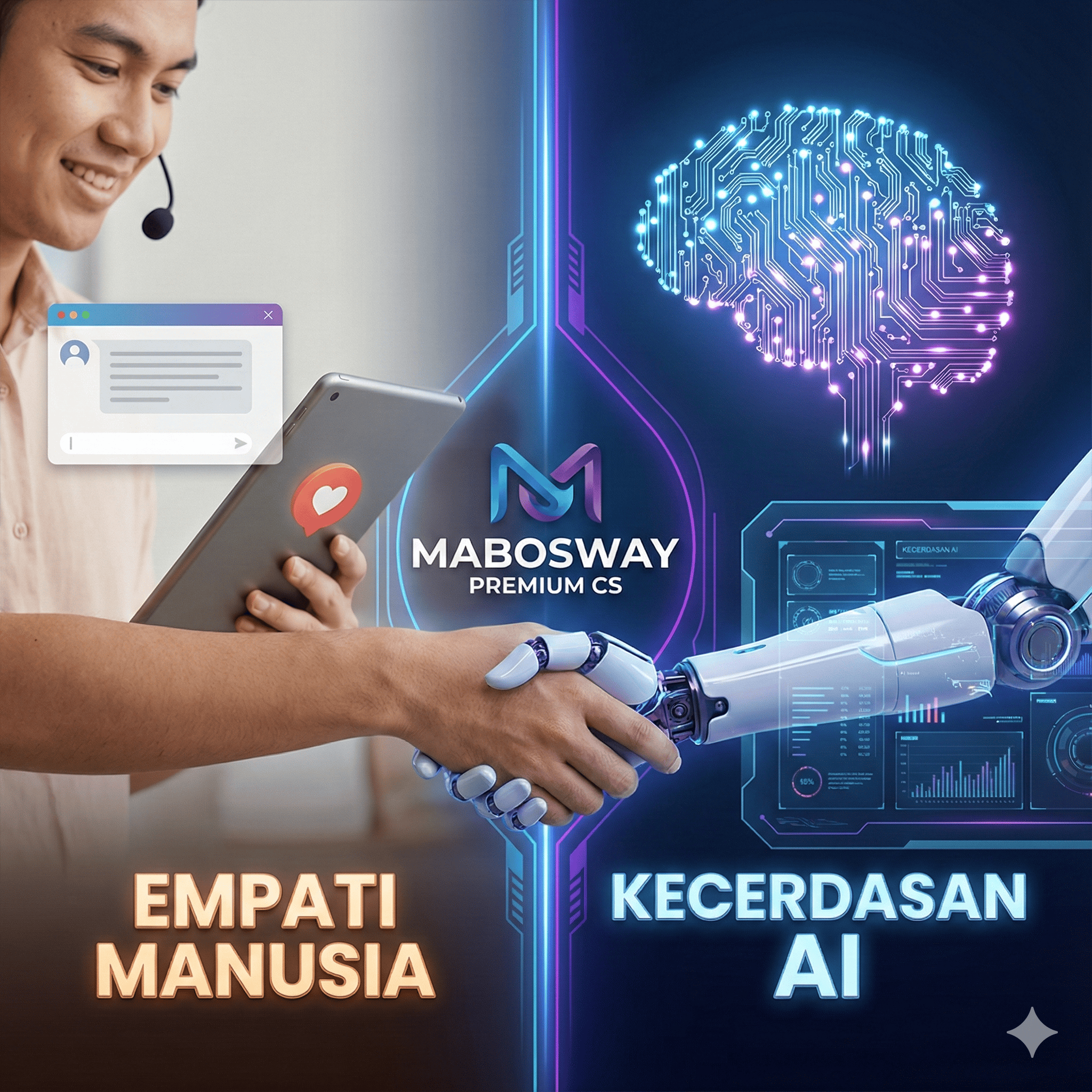 Support Hybrid: Kecerdasan AI dan Empati Manusia dalam Layanan CS Mabosway Premium